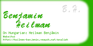 benjamin heilman business card
